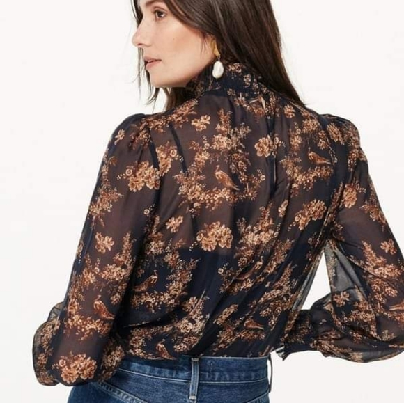 Cami NYC Willa Blouse - navy blue toile print - Picture 2 of 4